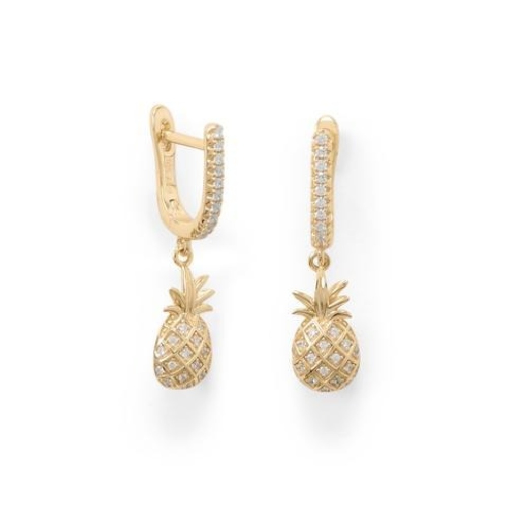 COPY - Gold Plated Pineapple Earrings